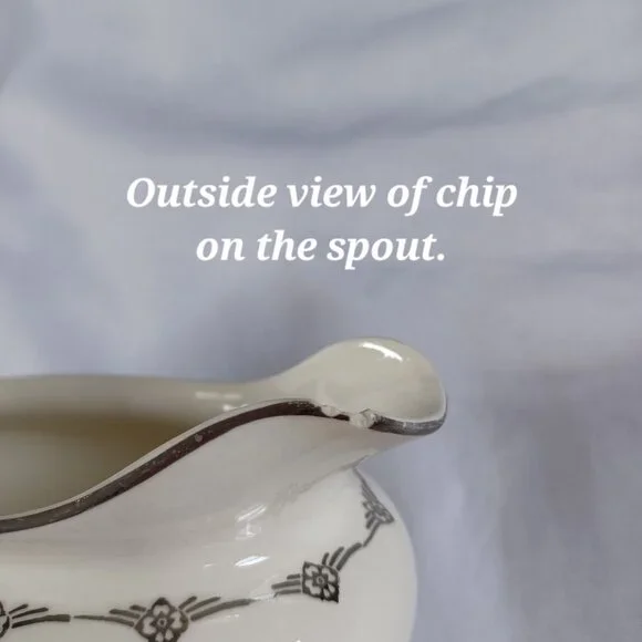 Vintage Homer Laughlin Gravy Boat Eggshell Nautilus O51N5 Floral Needlepoint USA - Picture 9 of 11